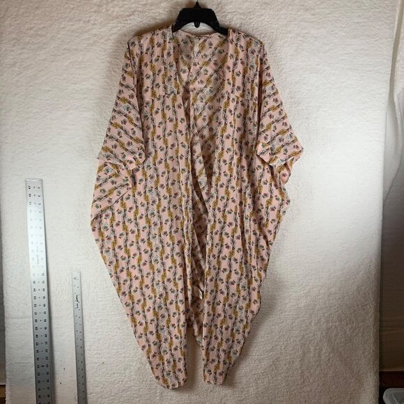Melissa McCarthy Seven7 Women's Pink Floral Kimono Duster‎ Cardigan Size M 9169 - Picture 1 of 9
